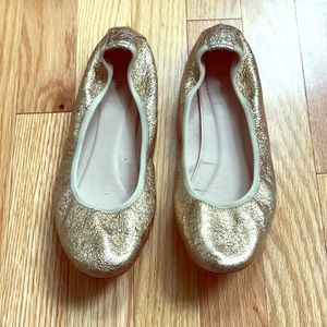 J. Crew Gold Metallic Ballet Flat Size 9 EUC